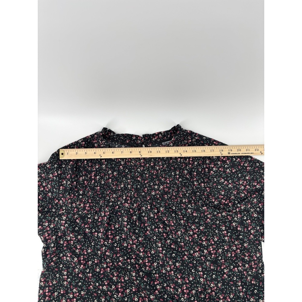 Bloom‎ Chic Shirt Black Floral Flowy Sleeves Ruched Women's Plus Size 18/20 - Picture 8 of 10